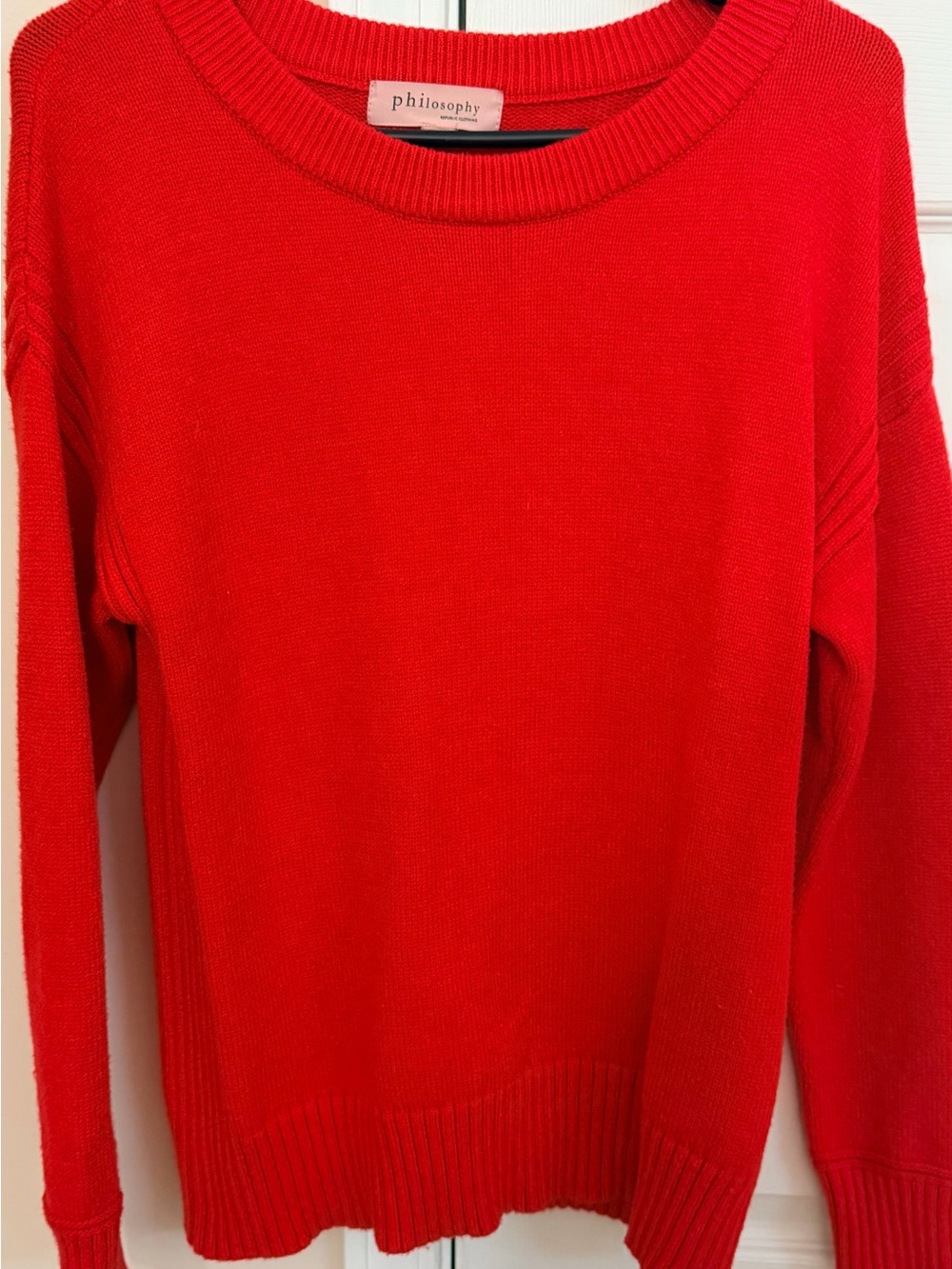 Philosophy Bright Red Crewneck Sweater woman’s Size S